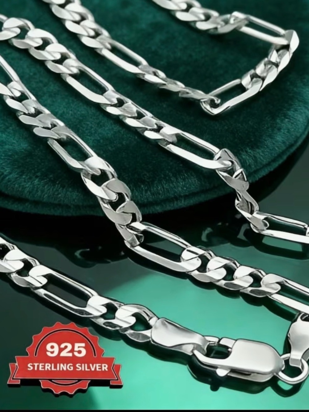 Italian Craftsmanship Figaro Link Made of 925 Sterling Silver (stamped)